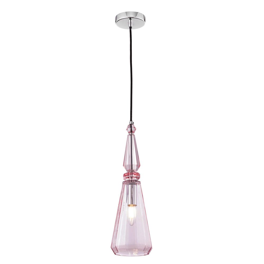 Подвесной светильник Maytoni Sunshine P028PL-01PN, хром-розовый