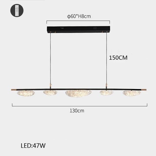 Люстра 2321-5С, L1300 LED, 5*47W, K, Alva Donna, Чёрный матовый
