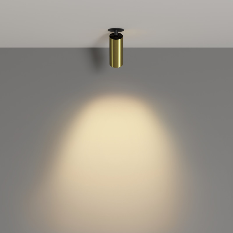 Спот 5,2*5,2*15,8 см,  LED, 12W, 3000К, Maytoni Technical FOCUS LED C053CL-L12W2.7K-W-BS латунный