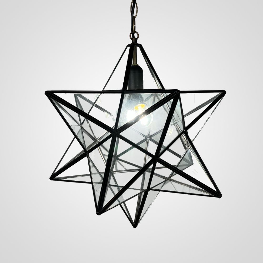 Люстра Black Star Clear Glass 40 см 40*40*42 см, 1*E27*60W, ImperiumLoft 101314-26, Чёрный