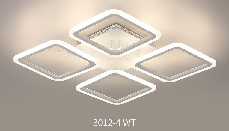 Люстра L580 x W580 x H90, мм, 120W 3000K-6500K, WT (Белый) Rilon 3012/4_WT