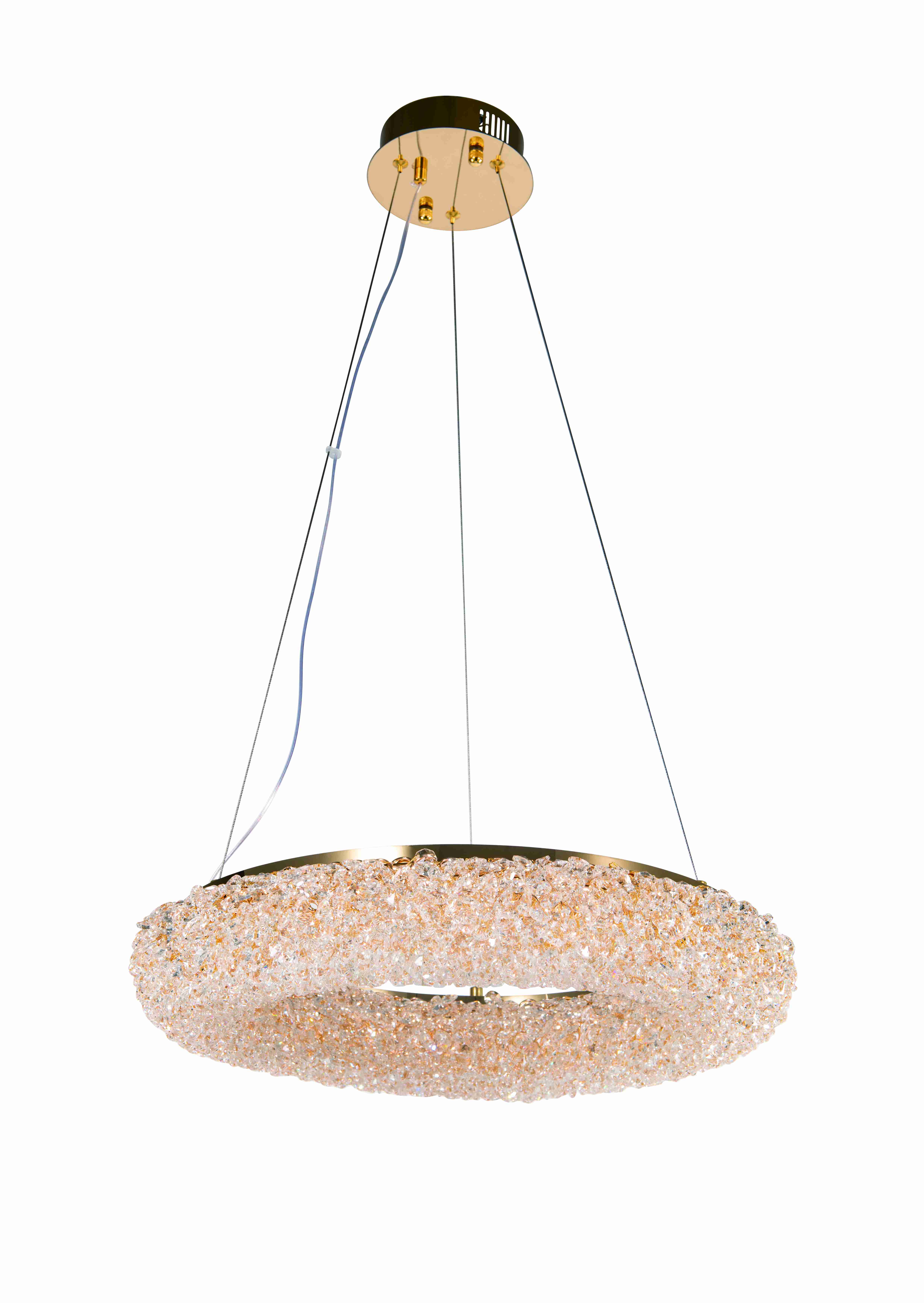 Люстра 500*120-700, LED, 40W 3000-6000K NewRgy Cristallo 2815E/40W GOLD+CLEAR, Золото+прозрачный