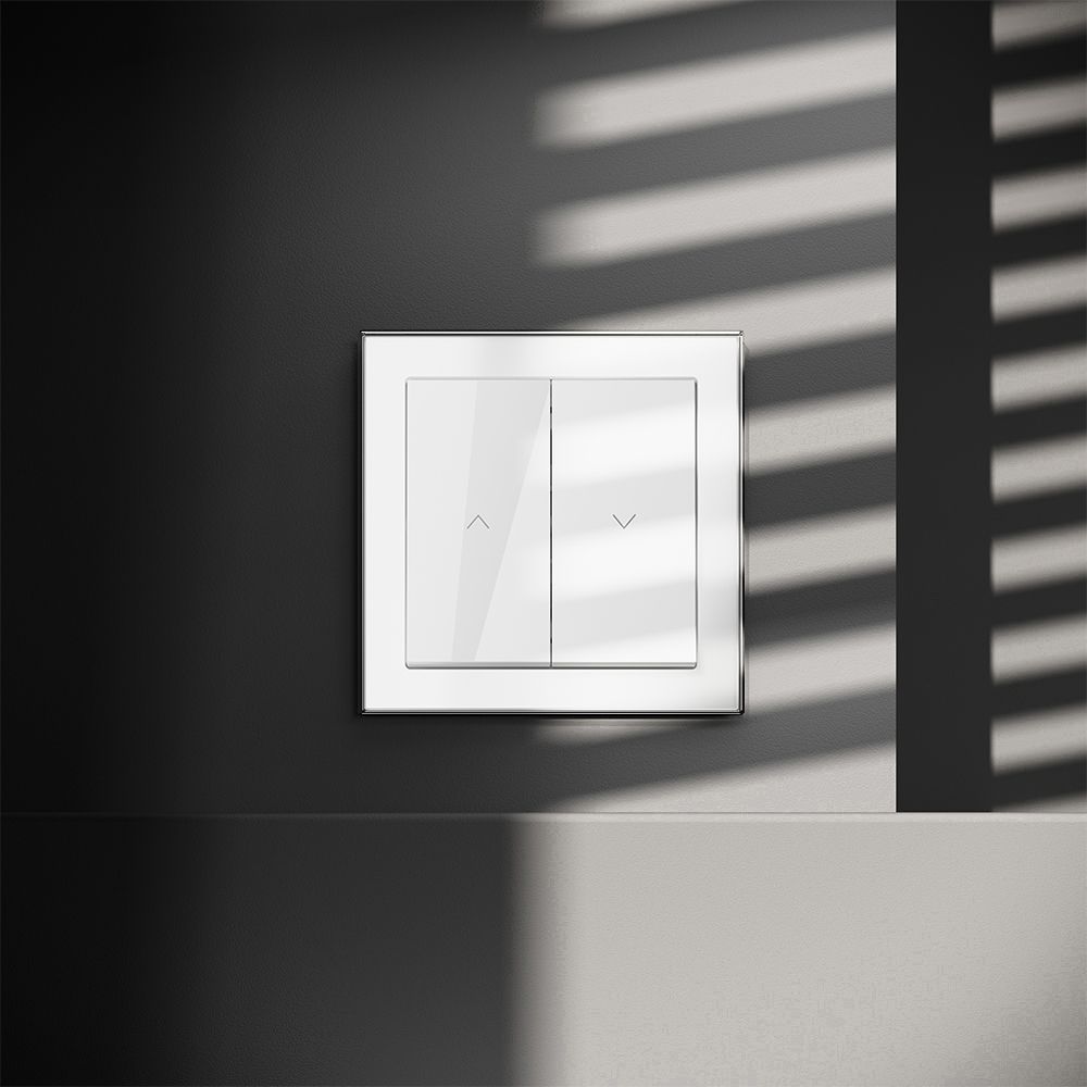 Выключатель встраиваемый для жалюзи 10А, белый глянцевый Voltum S70 VLS020701, Пластик глянцевая