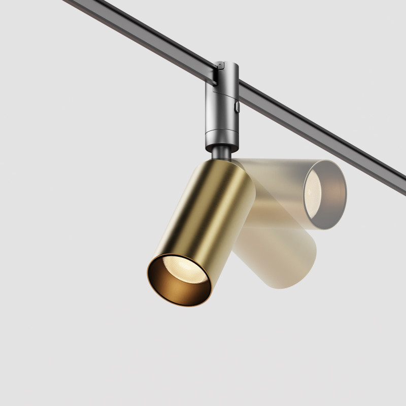 Трековый магнитный светильник 5 см, 10W, 3000K, Maytoni Focus Led TR201-1-10W3K-M-BBS, латунь