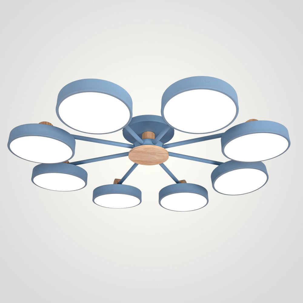 Потолочная люстра MOVE 8 Blue 98*98*18 см, 8*LED*12W, 3000, 4000, 5000K, ImperiumLoft MOVE_01, Голубой
