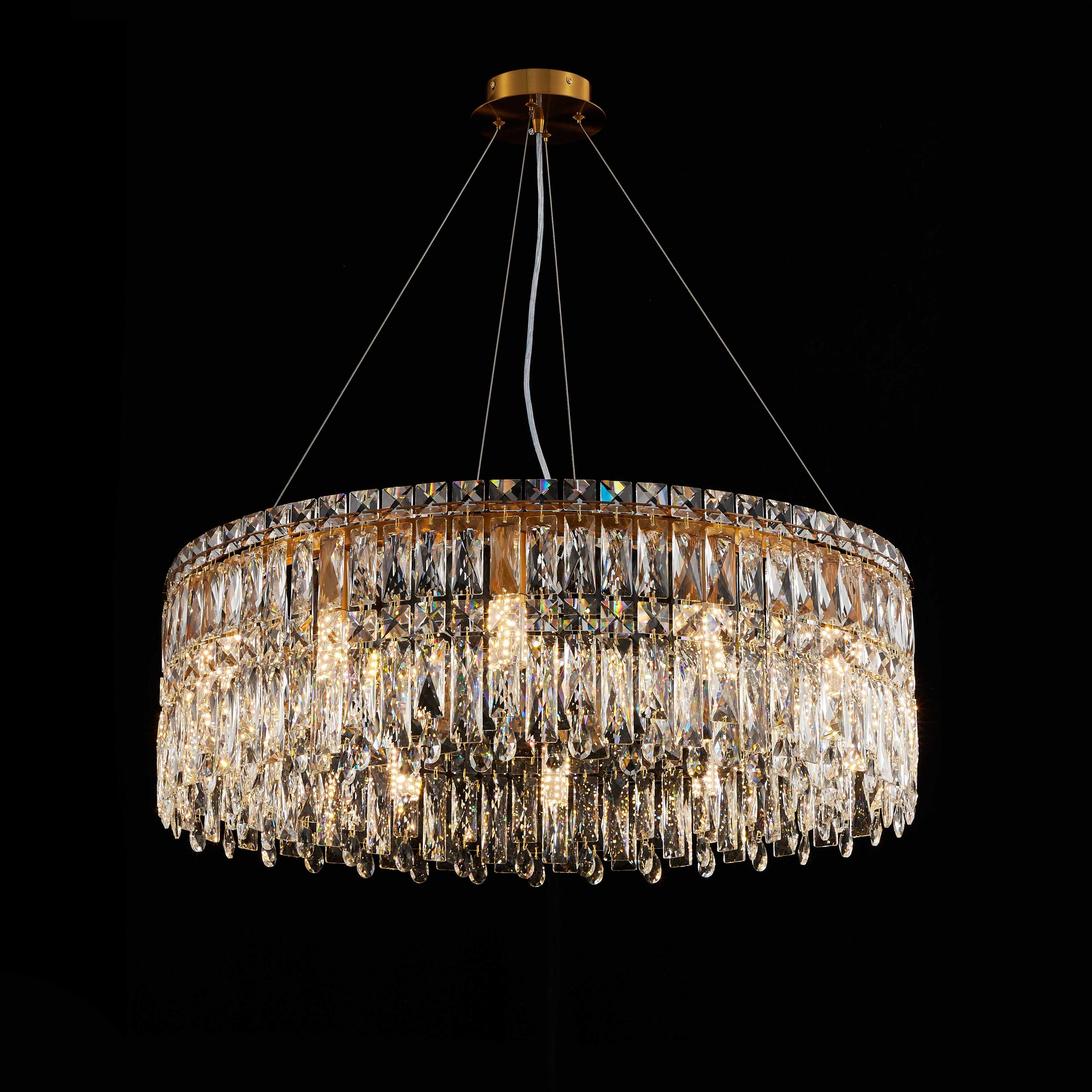 Люстра  800*260, 12*E14, 40W NewRgy Cristallo F50-ф800*H260 GOLD BRONZE, GOLD BRONZE