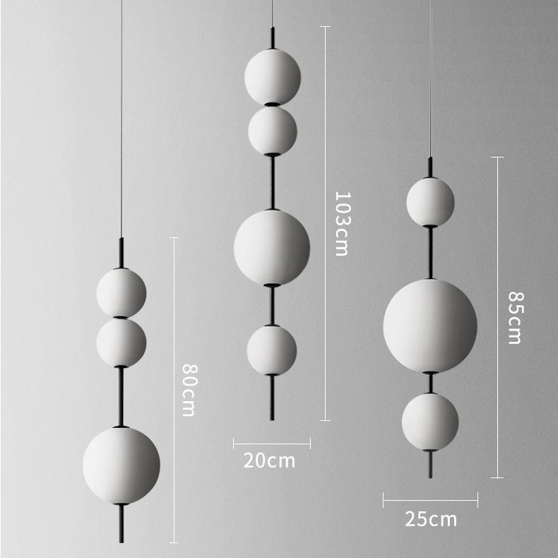 Подвесной светильник White beads Pendant D50 50*50*170 см, 3*LED*10W, 3000K, ImperiumLoft 40.2133-0, Чёрный