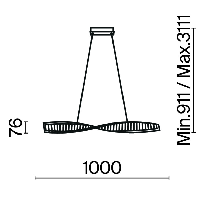 Подвесной светильник 100*8*311,1 см, LED, 27W, 3000К, Maytoni Krone P097PL-L28BS3K латунный