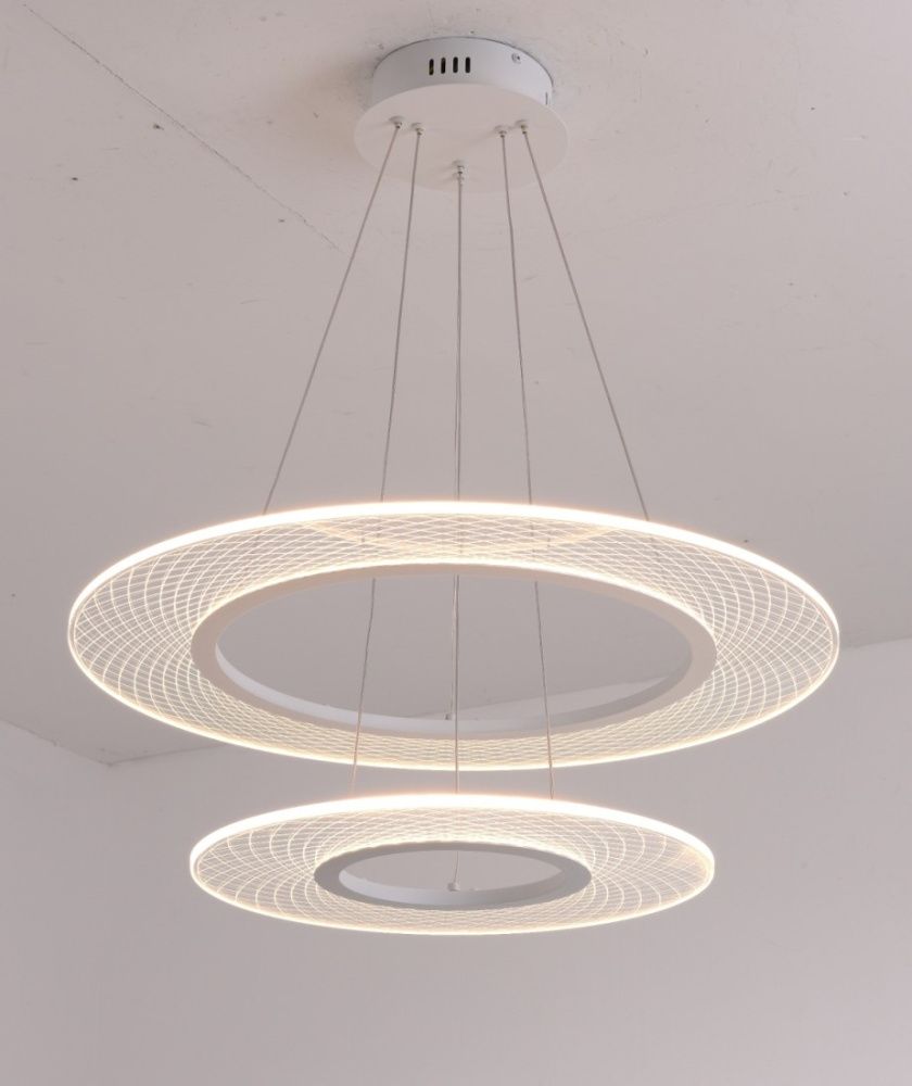 Люстра Ø600 (400) x H1200, мм, 40W 4000K, WH (БЕЛЫЙ) NewRgy 2362P-260 WH