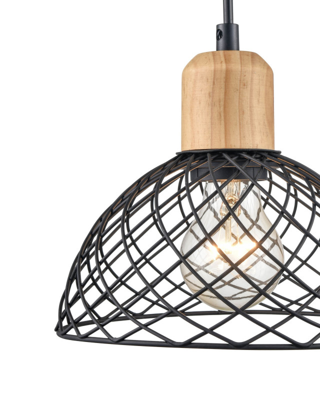 Подвесной светильник  20*170 см, 1*E27 черный, бежевый Vele Luce Folk VL6502P01