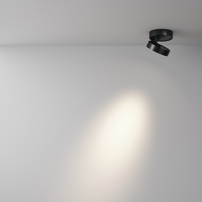 Накладной светильник 10*10*5,5 см, LED, 12W, 4000К, Maytoni Technical MAGIC C022CL-12W4K-B-1 черный