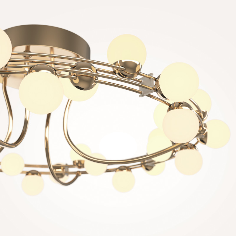 Накладная люстра 60*60*20 см, LED, 55W, 3000К, Maytoni Tessara MOD081CL-L36G3K золотой