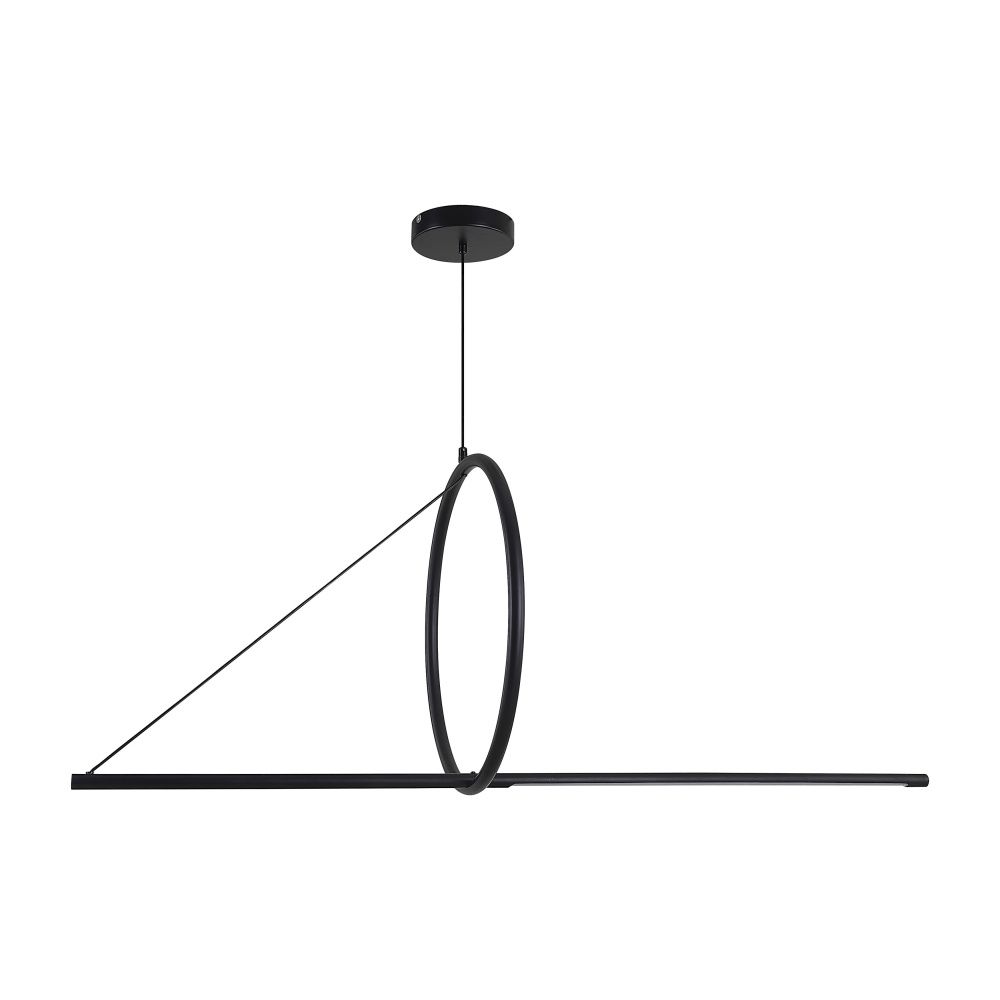 Подвесной светильник SUSPENSION CERCLE ET TRAIT – GRAPHITE SATINE L120 120*45*45 см, 1*LED*25W, 3000K, ImperiumLoft 40.1282-0, Чёрный