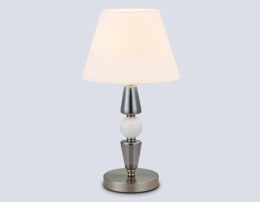 Настольная лампа с абажуром **47- см, 1*E14*40W, K, Ambrella Light High Light LH75262, cатин никель