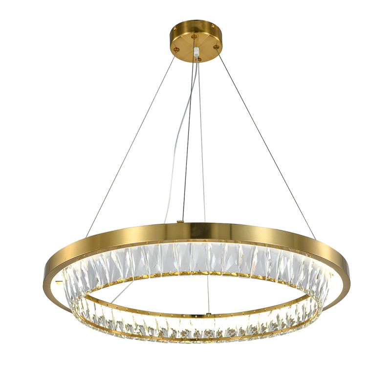 Подвесная люстра 60*60*120 см, LED, 73W, 3000К-6000K, Indigo RIVA V000102L золотой, 12045/1P Brass