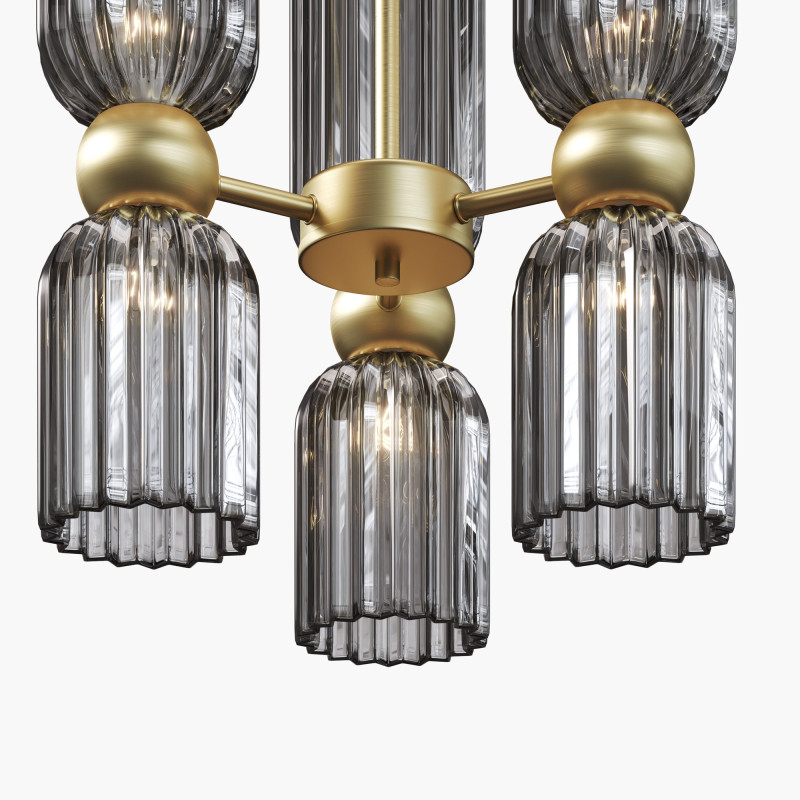 Люстра на штанге 34*34*77 см, 6*E14, Maytoni ANTIC MOD302PL-06GR золотой