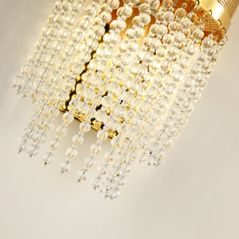 Бра Favourite Vertical 2951-1W, D140*W150*H265, золота, плафон состоит из каскада хрустальных бусин