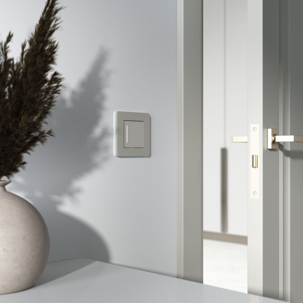 W4512014 Сенсорный выключатель одноклавишный с подсветкой, дымчатый Werkel, 4690389213854