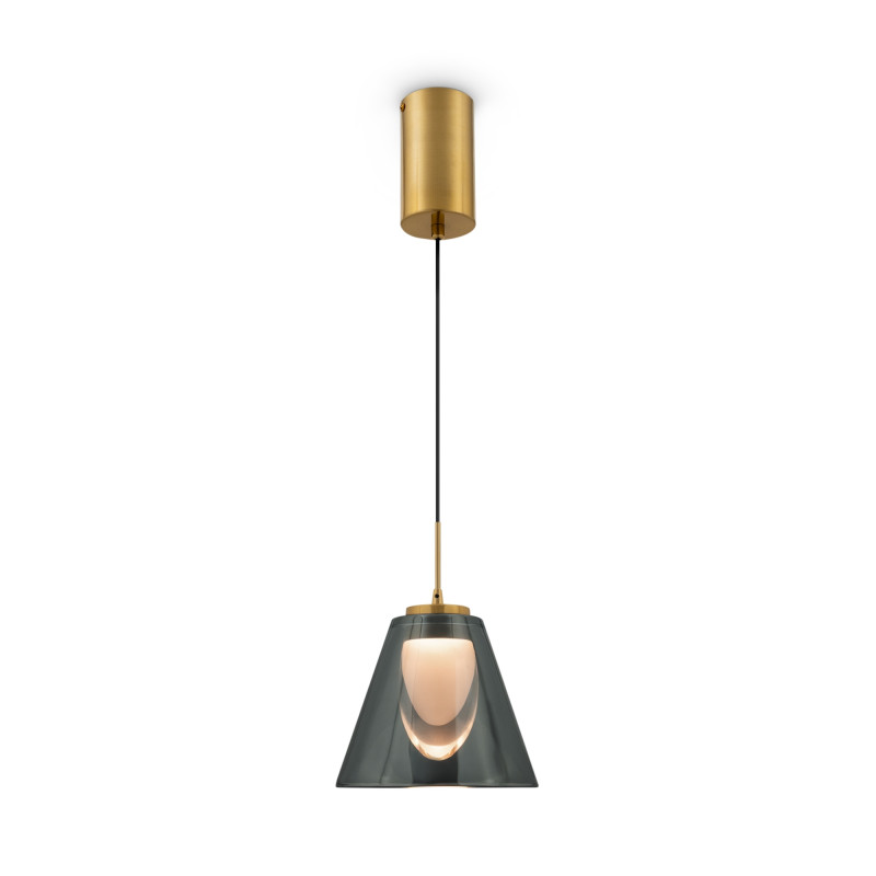 Светильник 17 см, 5W, 3000K, Freya Fume FR5399PL-L4BS, латунь
