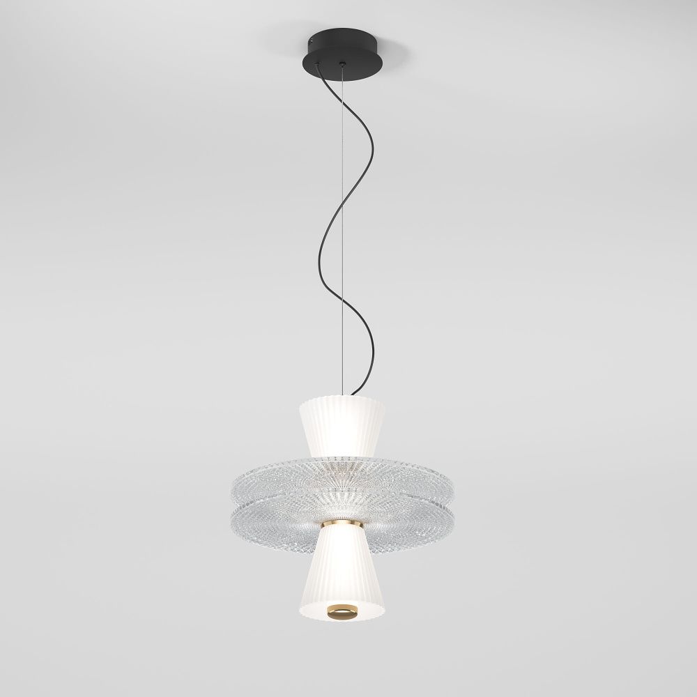 Подвесной светильник 30*30*33-133 см, LED*7W, 4000K, Eurosvet Titania 40028/1 LED, черный, a069190