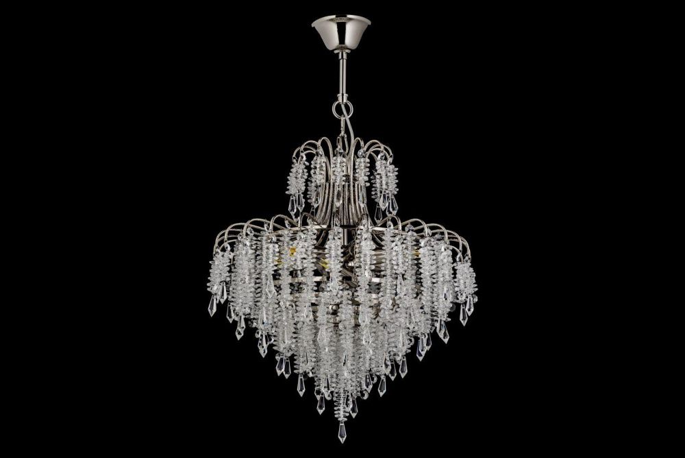 Люстра подвесная *50*50 см, 8*E14*40W, Arti Lampadari Erli Nickel Erli E 1.5.50.105 N, никель