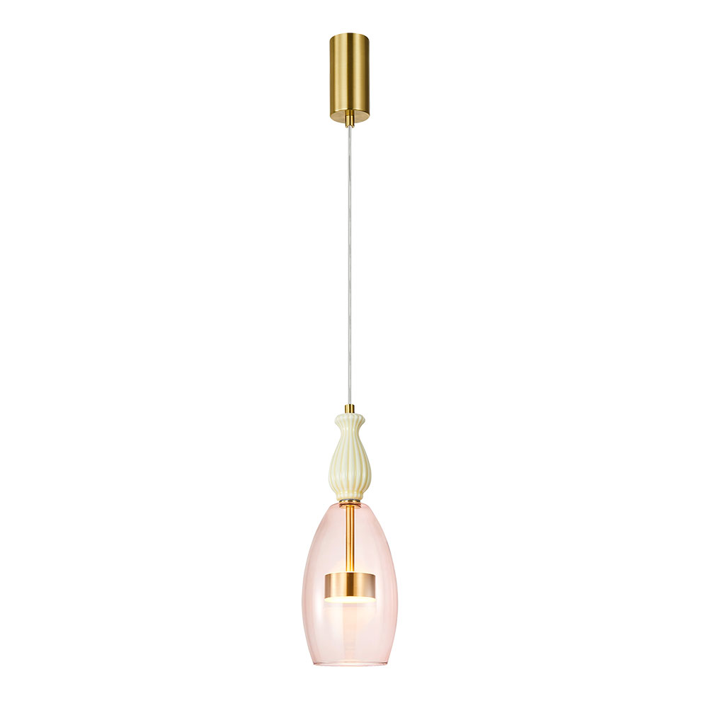 Подвесной светильник 36*13 см, 1*LED, 8W, 3000K Arte Lamp Coral A2405SP-9PK, Латунь