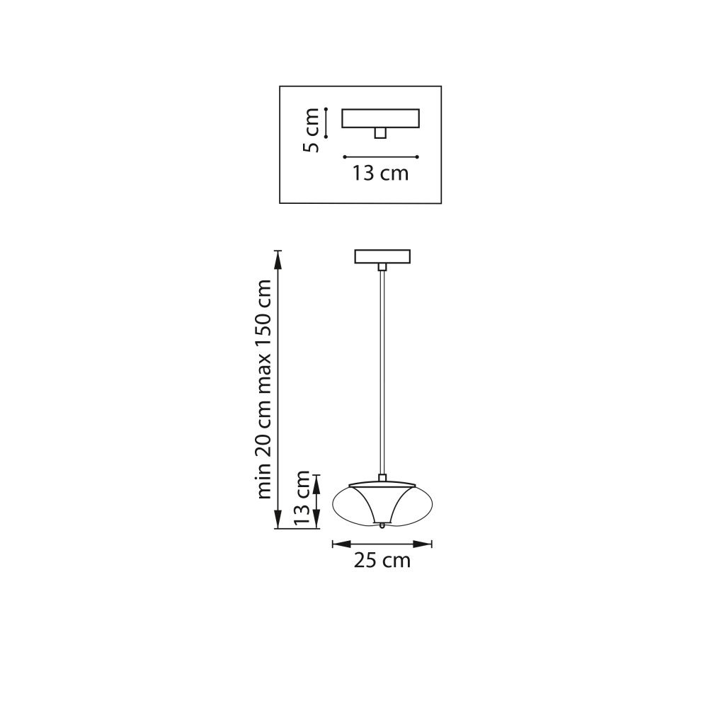 Люстра подвесная *25*13-150 см, LED*W, 3000K, Lightstar Palermo 612117, Черный