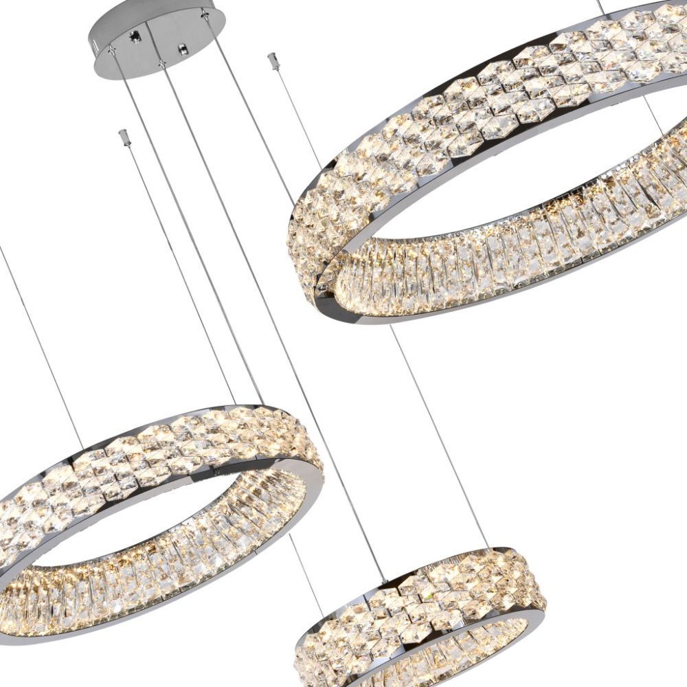 Люстра подвесная 80 см, 150W, 3000-6000K, Stilfort 4040/09/03P+PL, хром