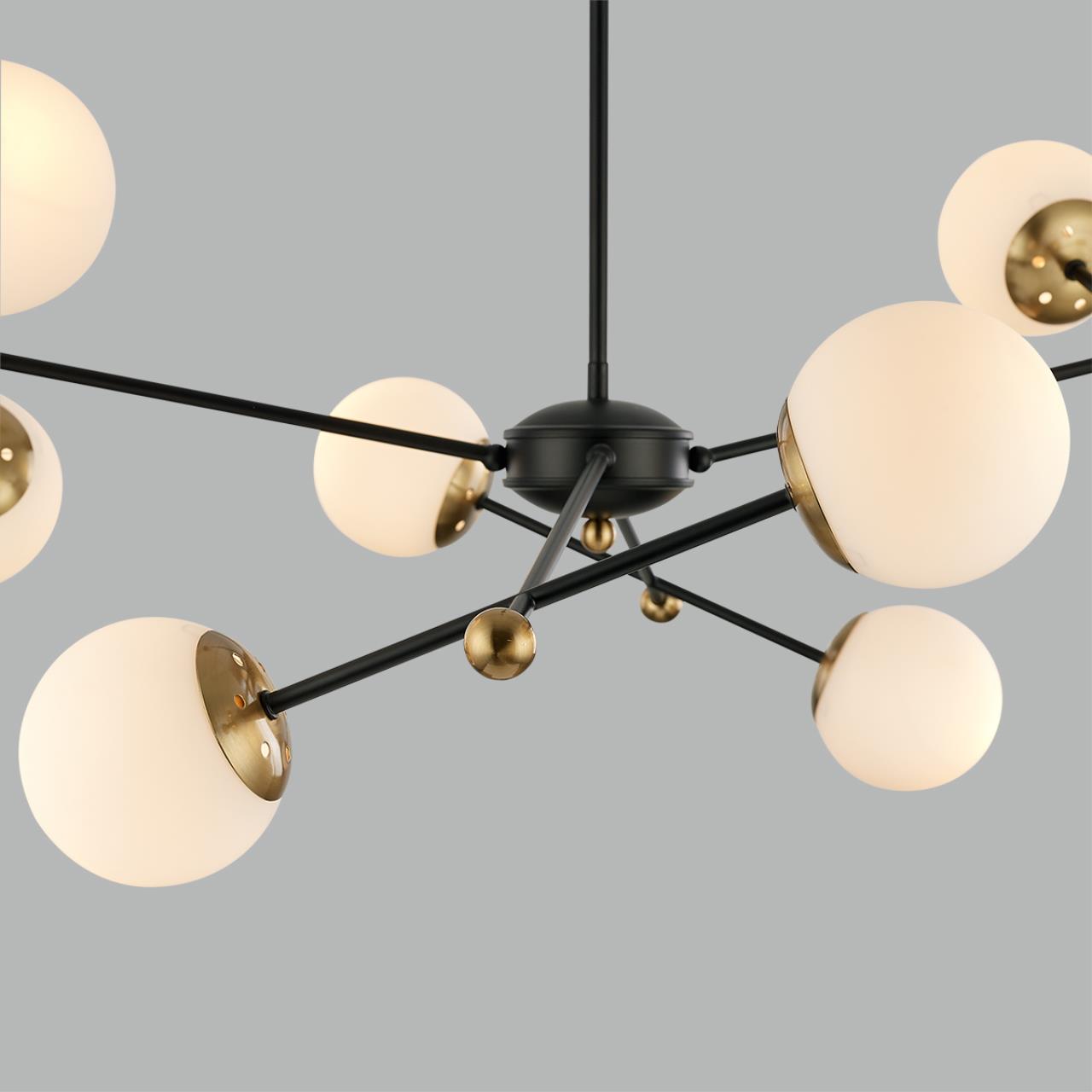 Люстра потолочная 90*75 см, 8*E14 Lumion Melody 6581/8 черный, золотой