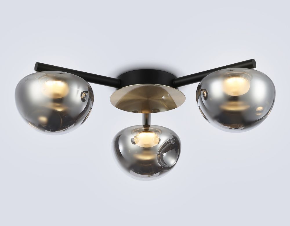 Потолочный светодиодный светильник **17- см, **W, 3000K, Ambrella Light High Light LH12006, черный, золото