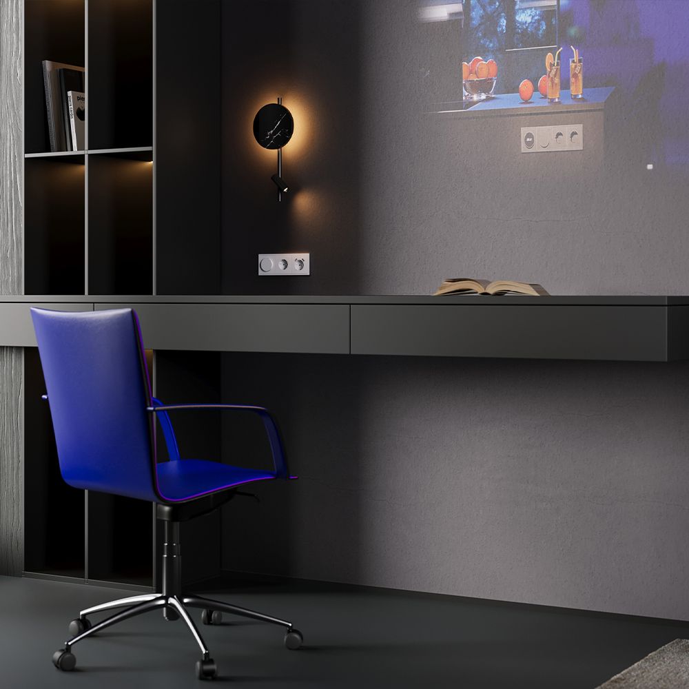 Накладка для розетки с заземлением и защитными шторками, с USB A+A, S70, серый Voltum VLS000916