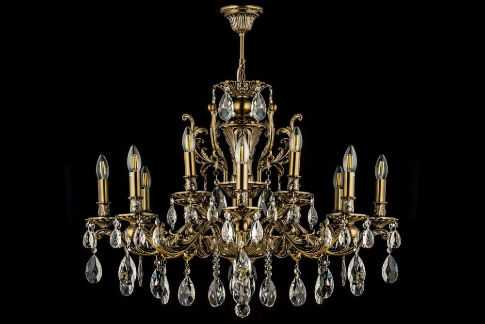 Люстра *8,4*6,3 см, 12*E14*40W, Dio D`arte Soprano Soprano E 1.1.12.600 CG, Кремовый + золото