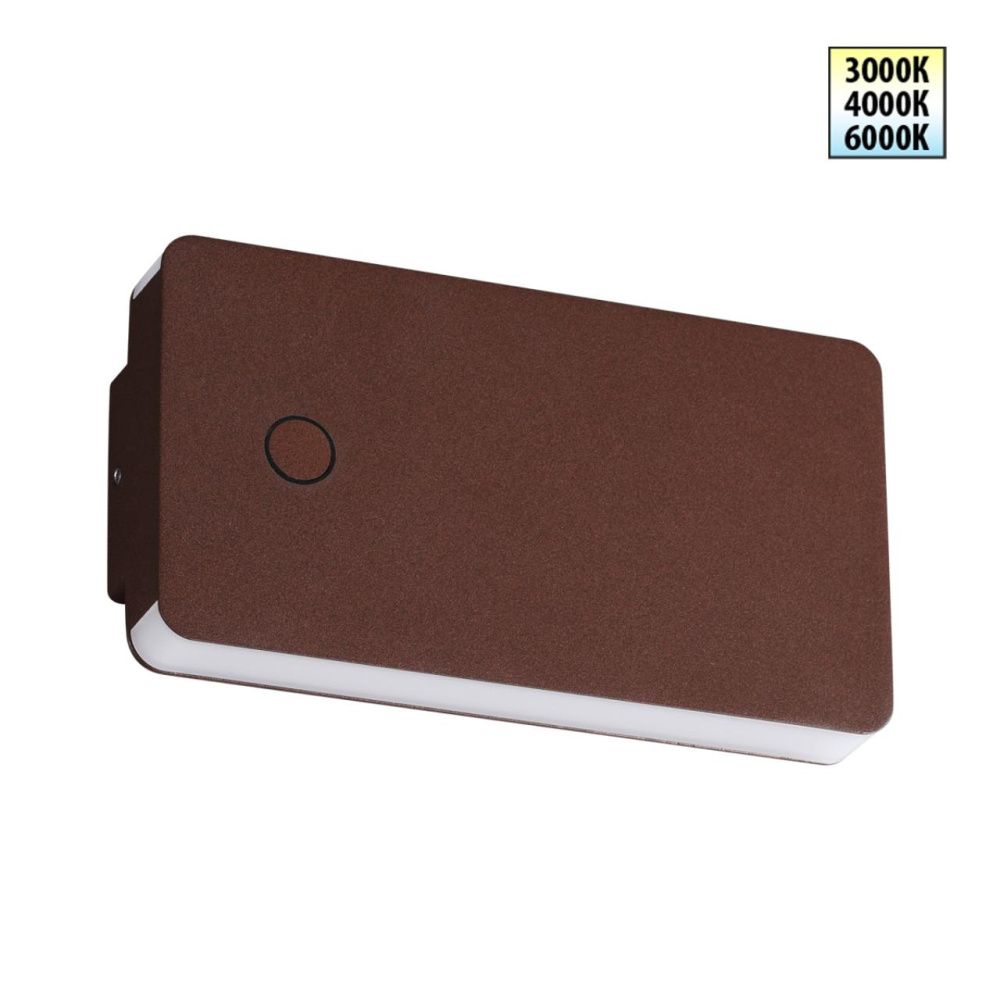 Светильник 18*4*10- см, 2*LED*10W, 3000/4000/6000K, Novotech Strait 359591, коричневый,  ландшафтный с переключателем цветовой температуры