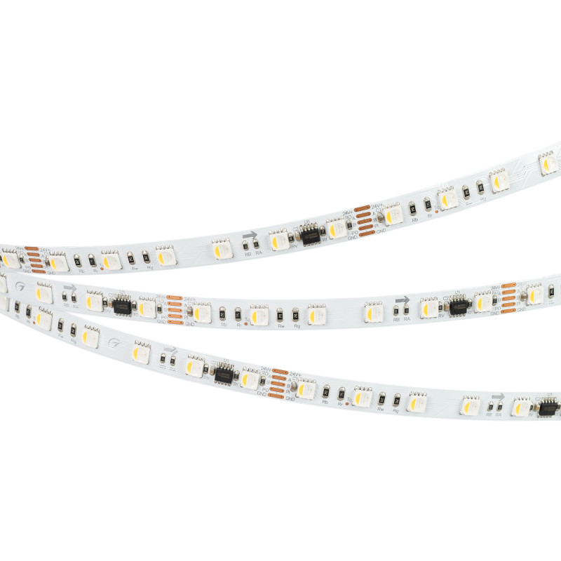 Лента DMX-B60-10mm 24V RGBW-PX6 (18 W/m, IP20, 5060, 5m), Arlight 033449. Цена указана за 5 метров. Продается кратно 5 метрам.