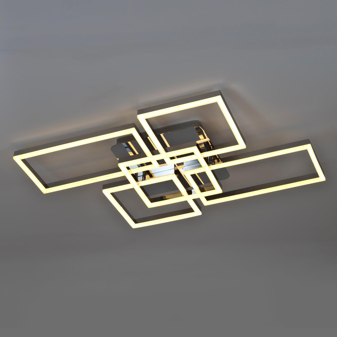Потолочный cветильник 86*56*10 см, LED 216W, 3000 / 6000K, Хром LED4U L11003-5 CR