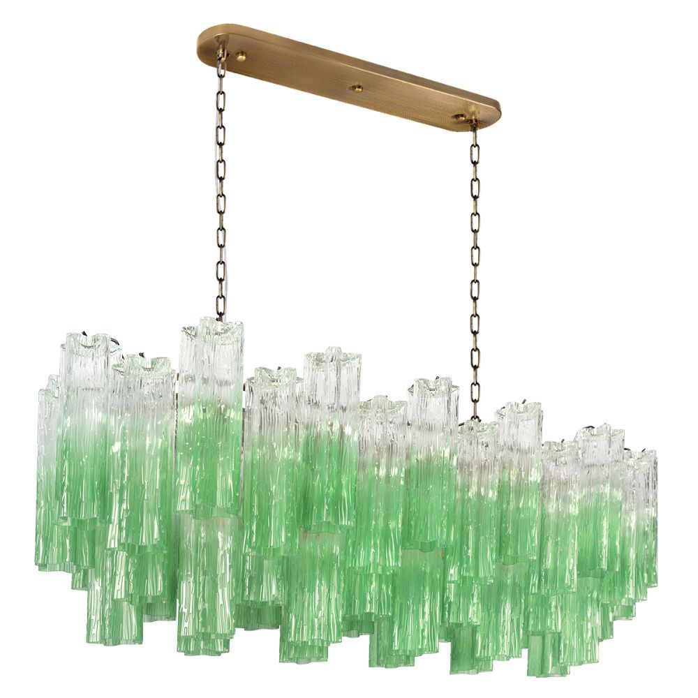 Подвесная люстра 104 см, Loft IT Murano 10580/1000R Clear green, бронза