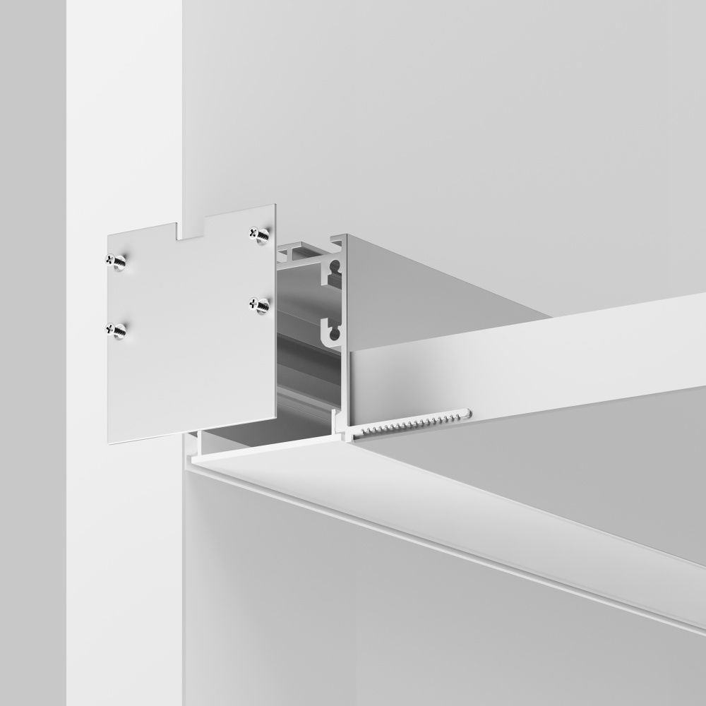 Комплект заглушек (для профиля 59×59) 2 шт., ALM-5959-EC 642058, *4*4 см, Maytoni Led Strip 642058, Серебро
