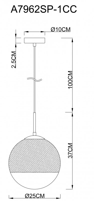 Светильник 25 см Arte Lamp Jupiter Chrome A7962SP-1CC хром