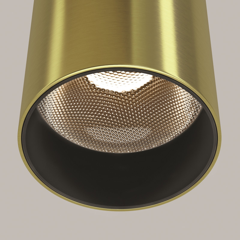 Подвесной светильник 5,2*5,2*30 см, LED, 12W, 3000К, Maytoni Technical FOCUS LED P072PL-L12W3K-BS латунный