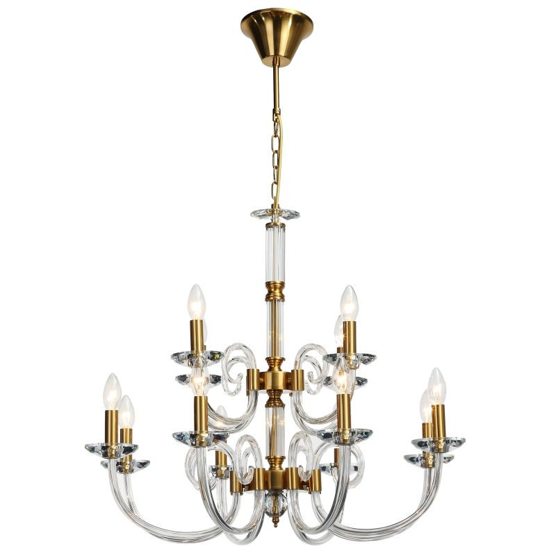 Подвесная люстра Stilfort Glass 1050/03/12P, диаметр 75 см, золото
