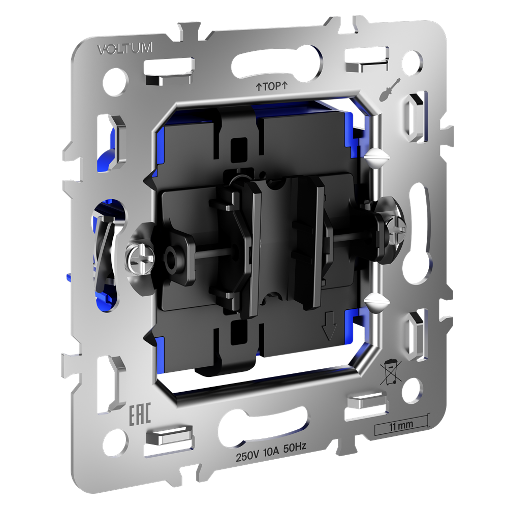 Механизм выключателя с самовозвратом одноклавишного 10А, S70 Voltum S70 VLS0106M, Металл