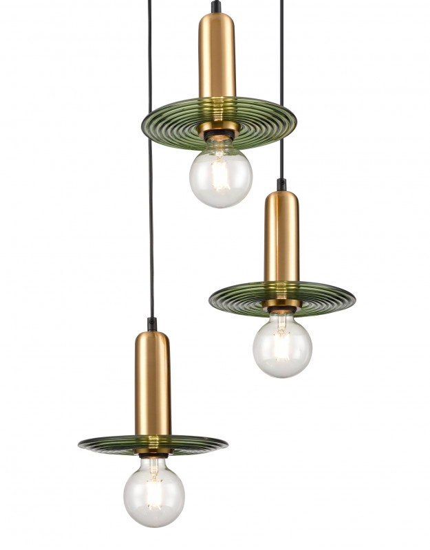 Подвесной светильник  40*172 см, 3*E27 черный, золото Vele Luce Gustoso VL5892P23