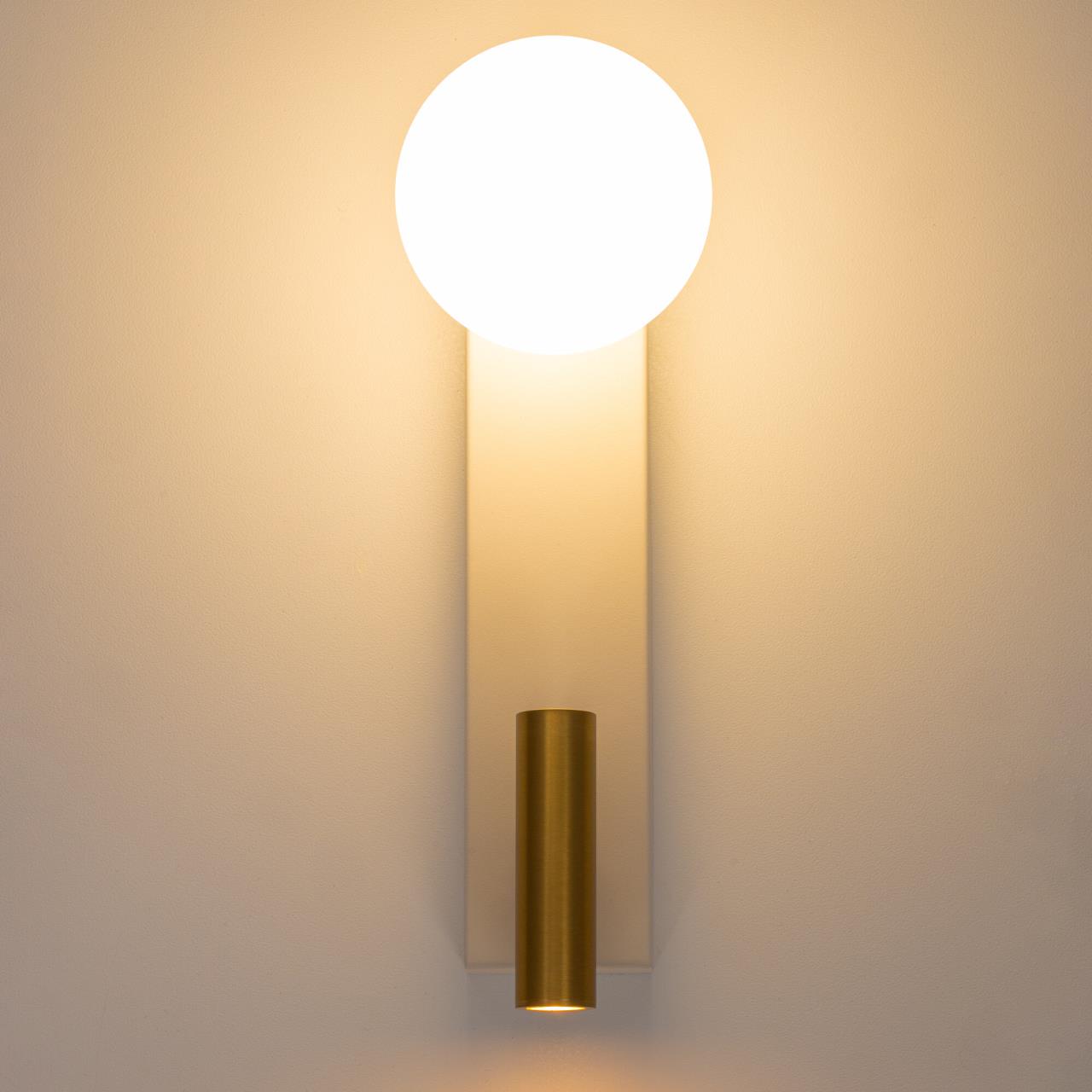 Бра 6*29 см, LED+G9, 10W, 3000K, 3 м2 Citilux Декарт CL704450 Белый+Бронза