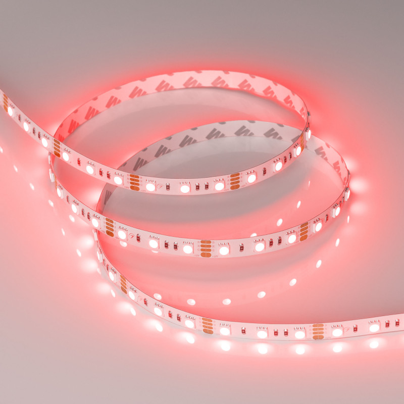 Лента RT-B60-10mm 12V RGB (14.4 W/m, IP20, 5060, 5m) (Arlight, Открытый) 012340(2). Цена указана за 5 метров. Продается кратно 5 метрам.