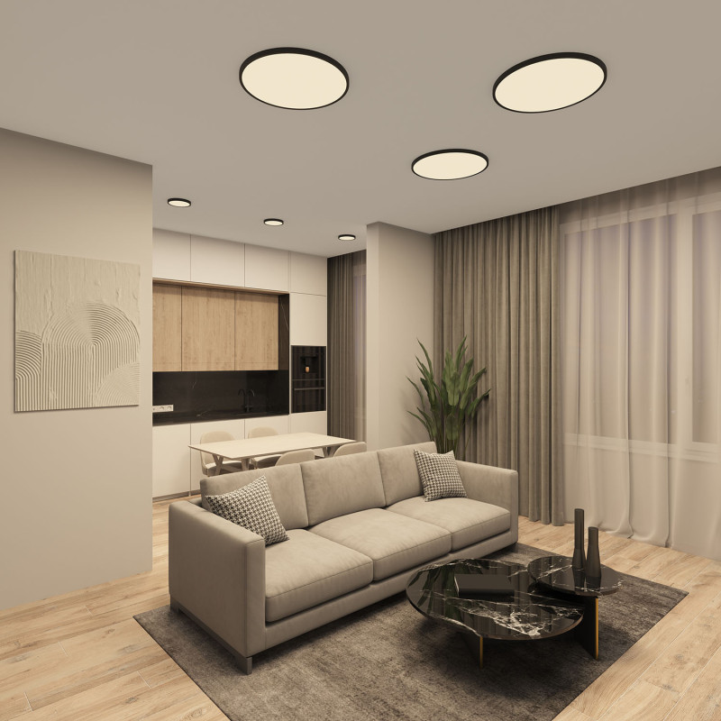 Накладной светильник *22*2,5 см, LED * 18W, 3000-6500К, Denkirs Thin DK6520-BK, черный