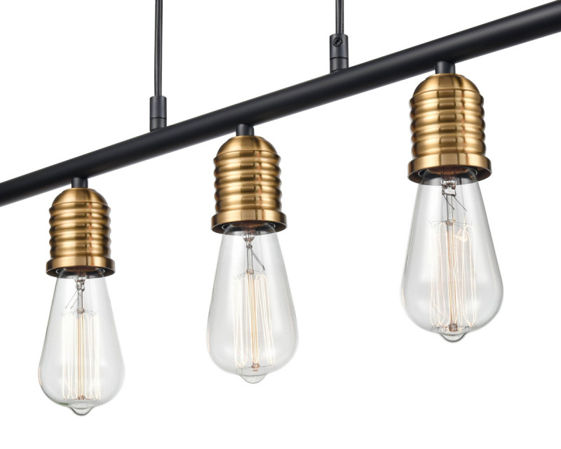 Подвесной светильник 8*90*165 см, 5*E27 черный, золото Vele Luce Tenuto VL6532P05