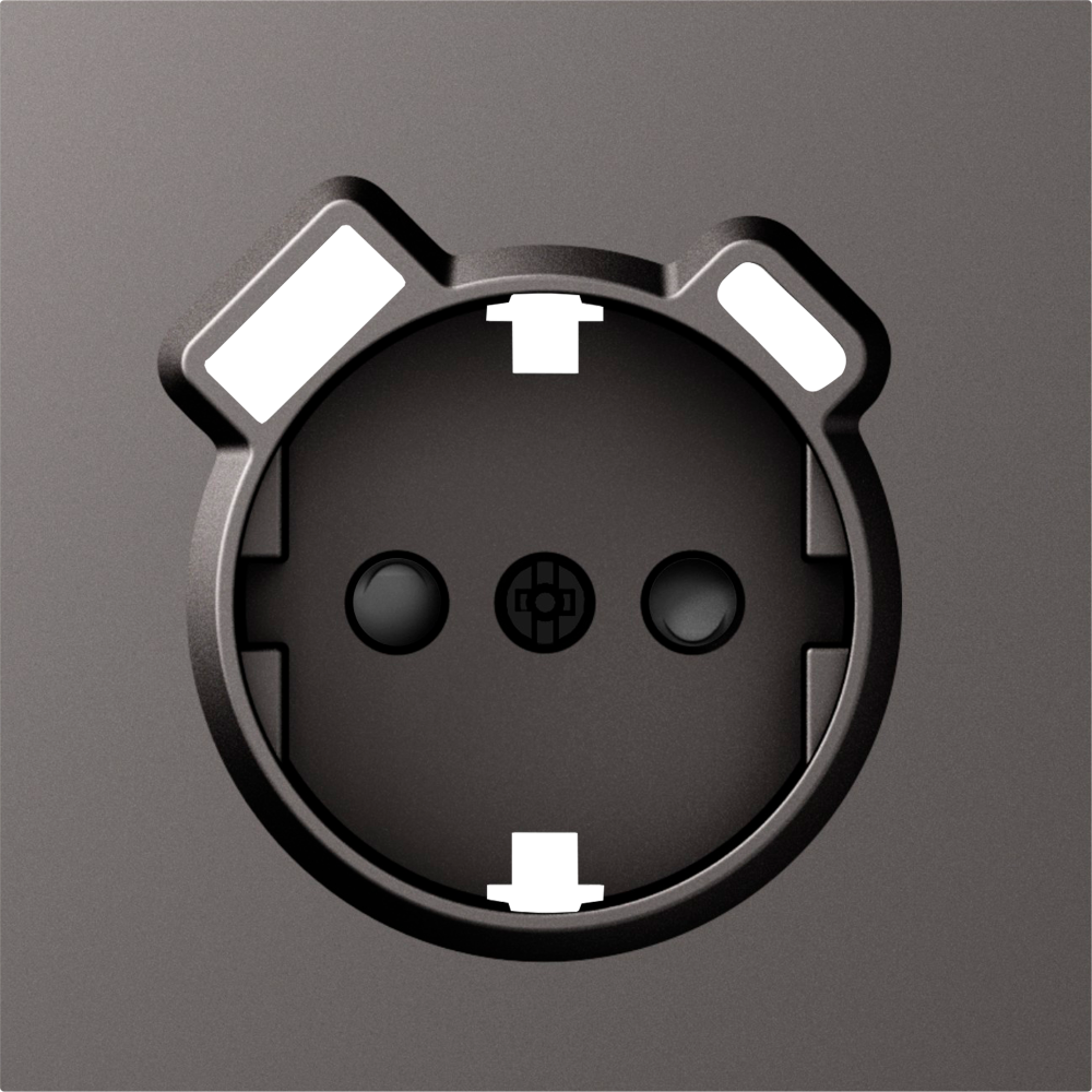 Donel S08 матовый титан накладка для розетки Schuko с зарядным устройством USB A+C,  со шторками 16A 250 В~,серия DB, DS22945