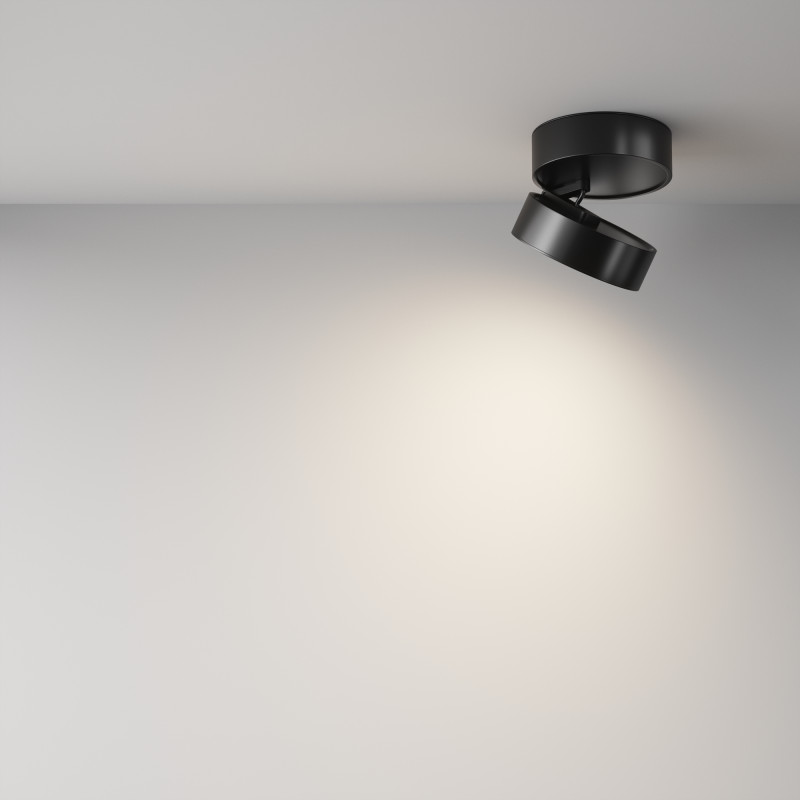 Накладной светильник 12*12*8,2 см, LED, 18W, 4000К, Maytoni Technical ONDA C024CL-18W4K-B-1 черный