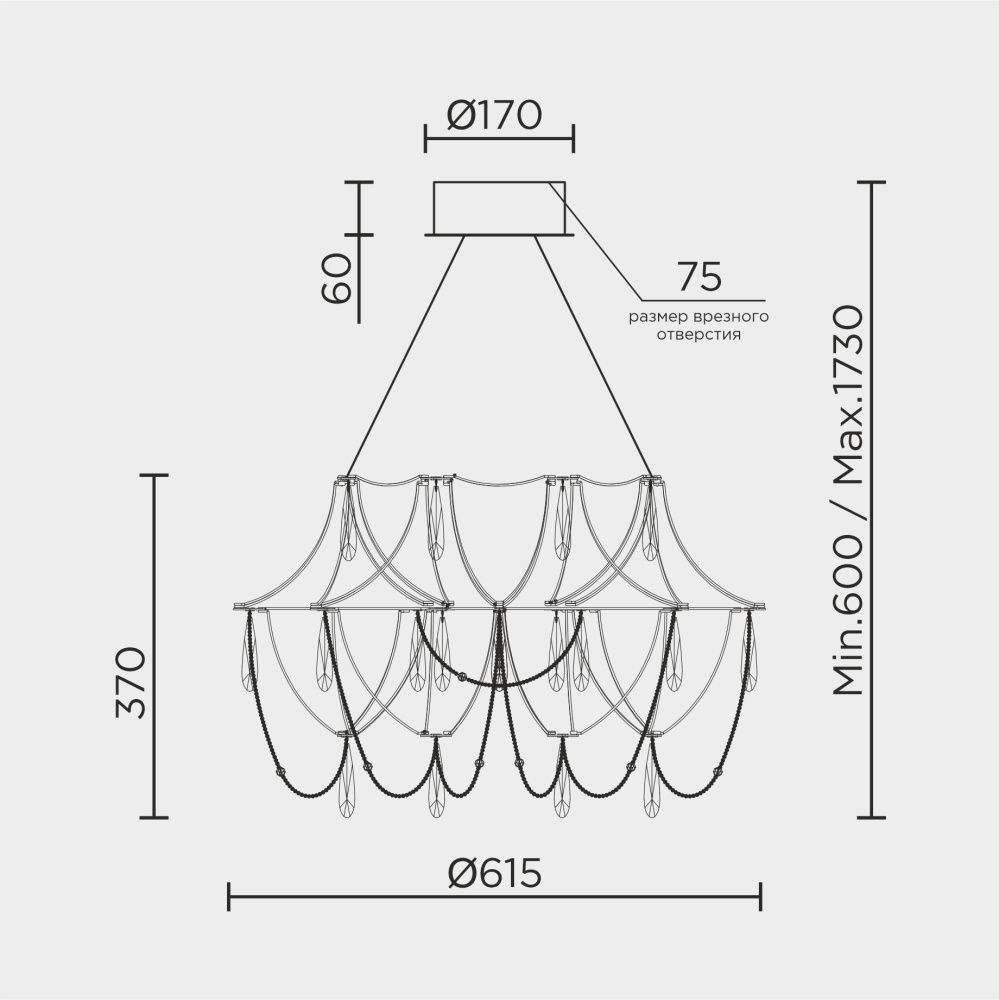 Подвесная люстра MODELUX premium ML.5603.600P СН