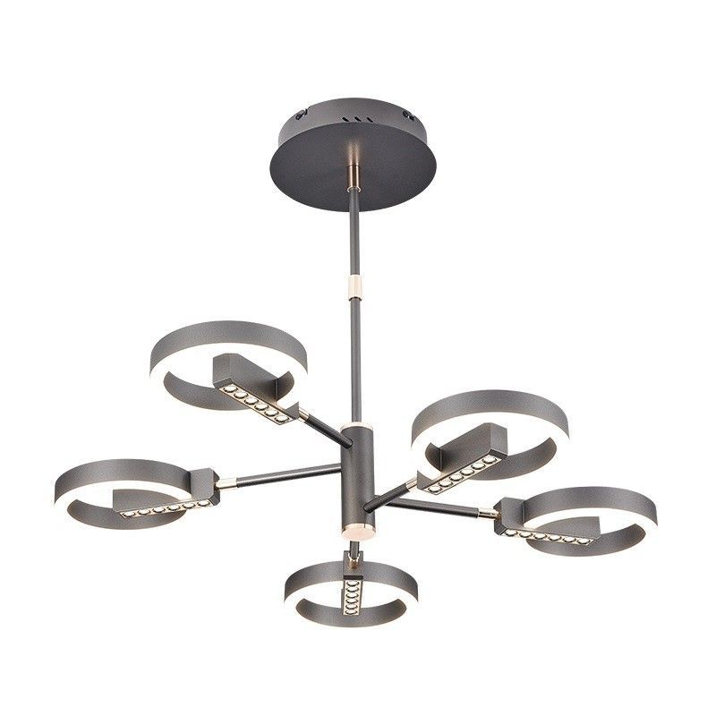 Люстра 71*71*52 см, 5*LED*45W, 3000 - 6000K Gerhort G61415/5GR, Серый;Золото